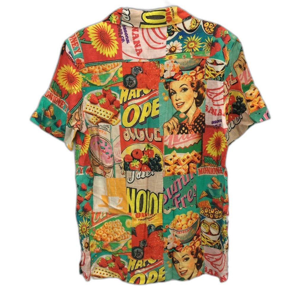 Kenji Cotton Blend Lightweight Advert Logo Themed SS Casual Shirt Mens Sze M NEW