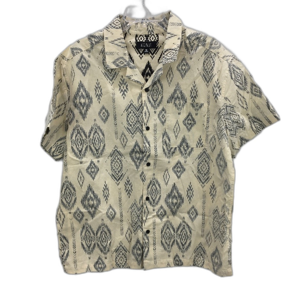 Kenji Cotton Blend Inside Out Aztec Patterned SS Casual Shirt Mens Sze M NEW