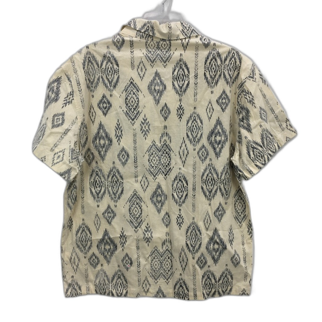 Kenji Cotton Blend Inside Out Aztec Patterned SS Casual Shirt Mens Sze M NEW