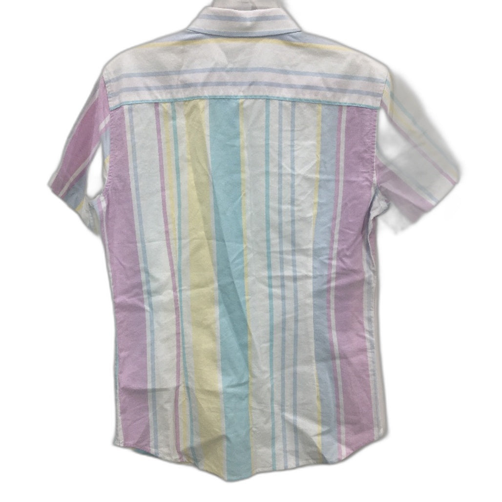 Kenji 100% Cotton Pastel Striped SSleeve Casual Slim Fit Shirt Mens Sz M NEW