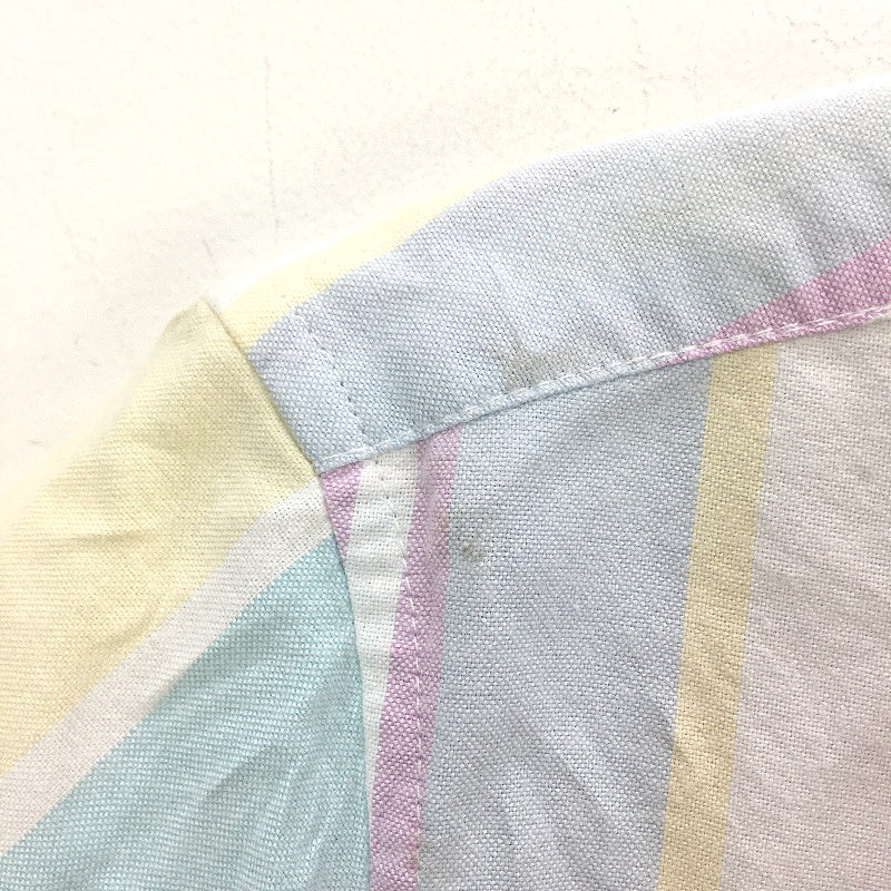 Kenji 100% Cotton Pastel Striped SSleeve Casual Slim Fit Shirt Mens Sz M NEW