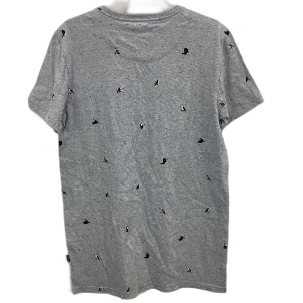 Kenji Light Blue Mottled Toucan Print Soft Short Sleeve T-Shirt Mens Size M NEW