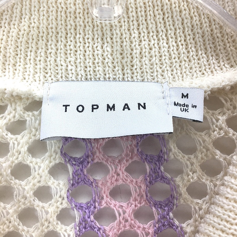 Top Man Myer Crochet Style Open Gapped Multicoloured SS Shirt Mens Sze M NEW