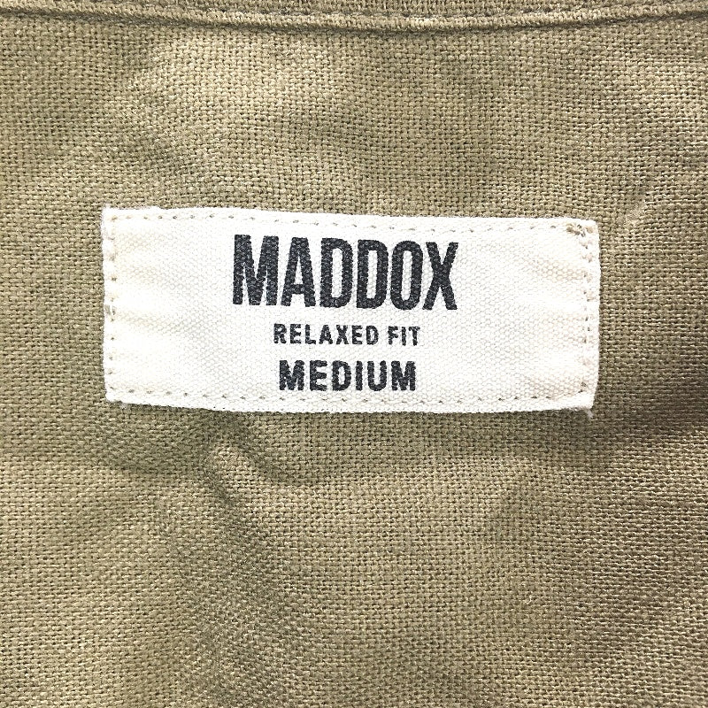 Maddox Lightweight Olive Green Thistle Embroided SS Casual Shirt Mens Size M NEW