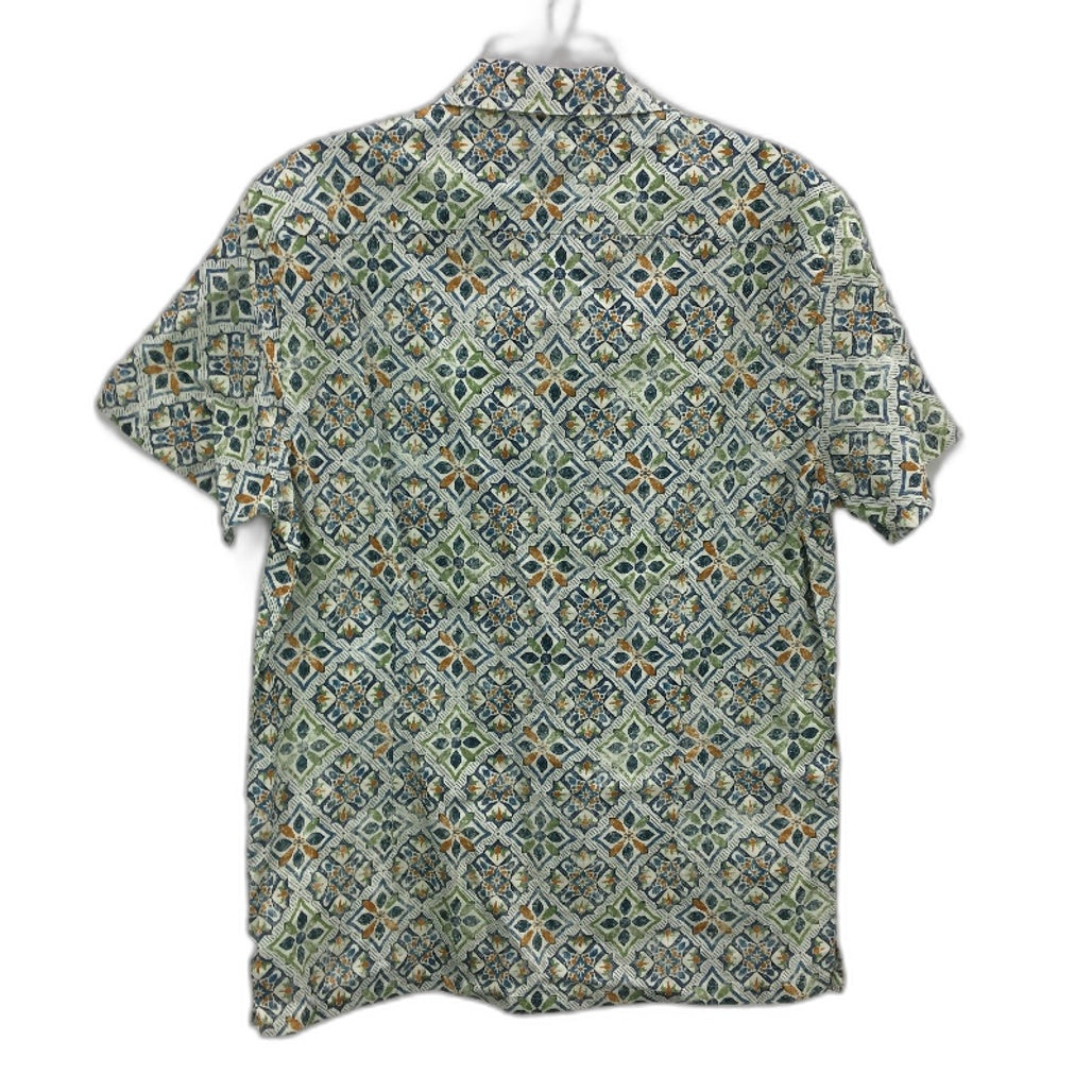 Maddox 100% Cotton Green Blue Patterned SSleeve Casual Shirt Mens Size M NEW