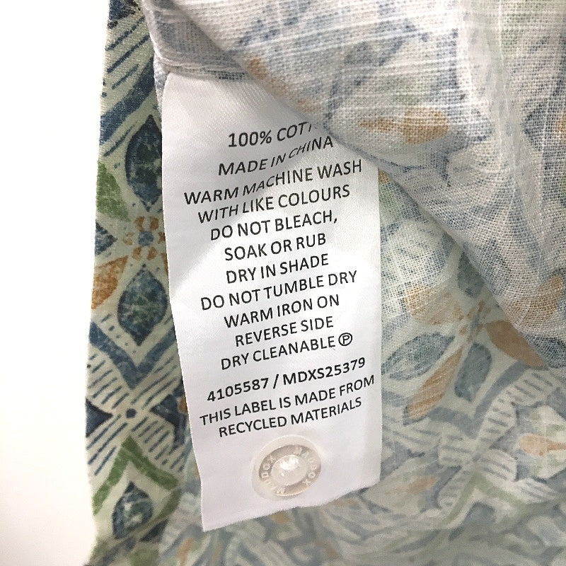 Maddox 100% Cotton Green Blue Patterned SSleeve Casual Shirt Mens Size M NEW