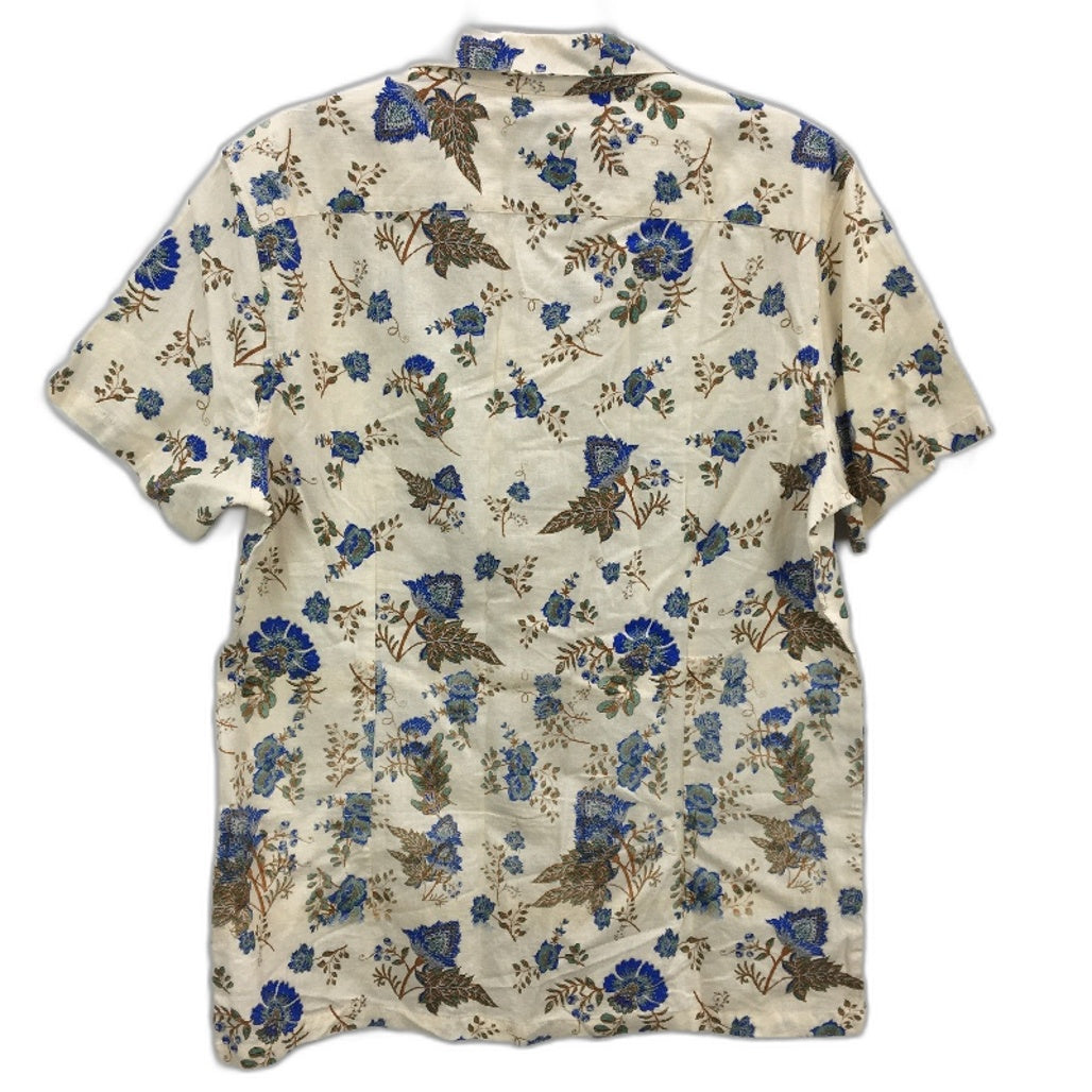 Maddox Linen Blend Cream Floral Patterned SSleeve Casual Shirt Mens Size M NEW