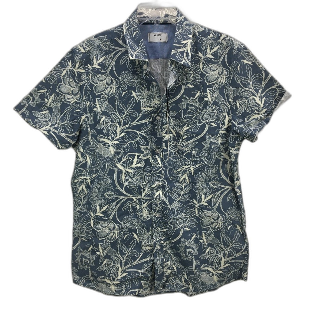 Maddox 100% Cotton Blue Floral Patterned SSleeve Casual Shirt Mens Size M NEW