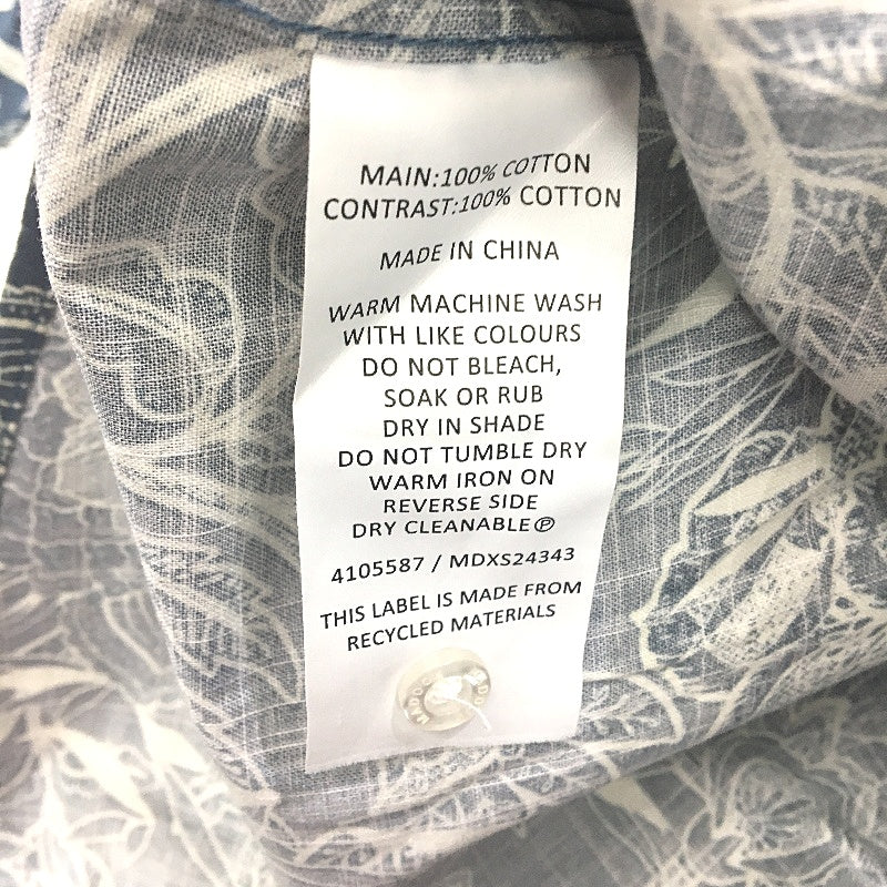 Maddox 100% Cotton Blue Floral Patterned SSleeve Casual Shirt Mens Size M NEW