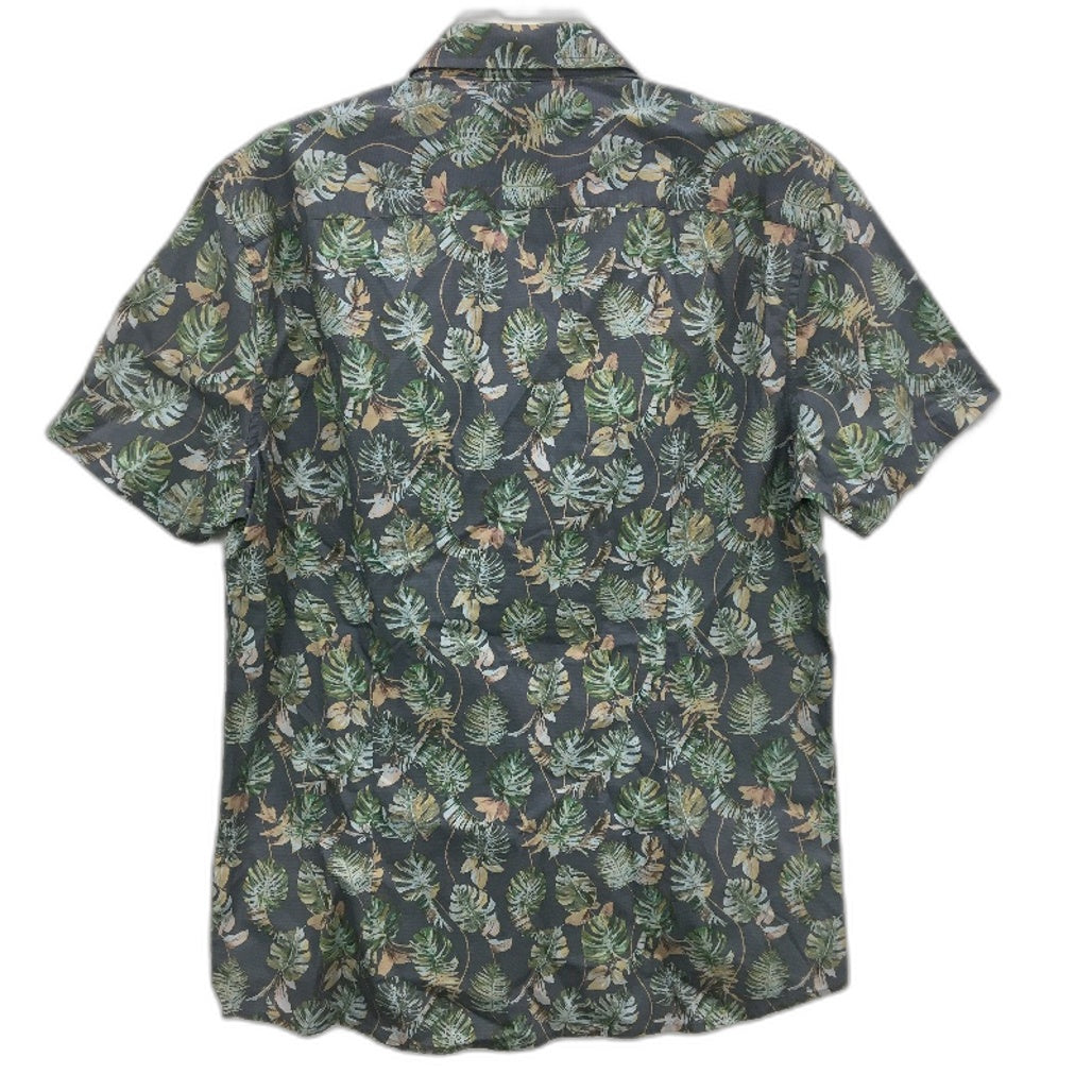 Maddox 100% Cotton Blue Palm Leaf SSleeve Casual Summer Shirt Mens Size M NEW