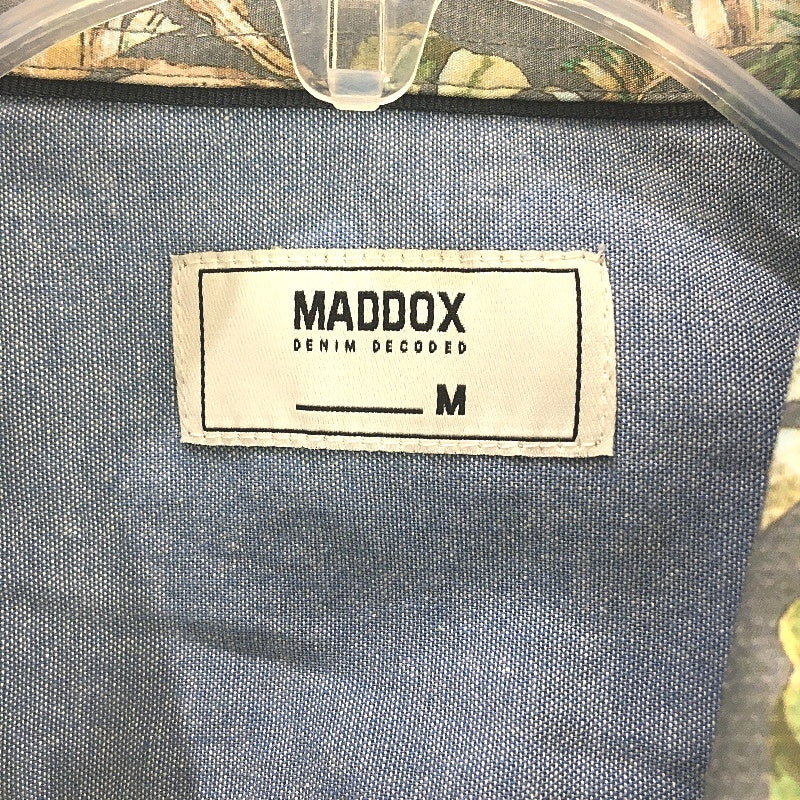 Maddox 100% Cotton Blue Palm Leaf SSleeve Casual Summer Shirt Mens Size M NEW