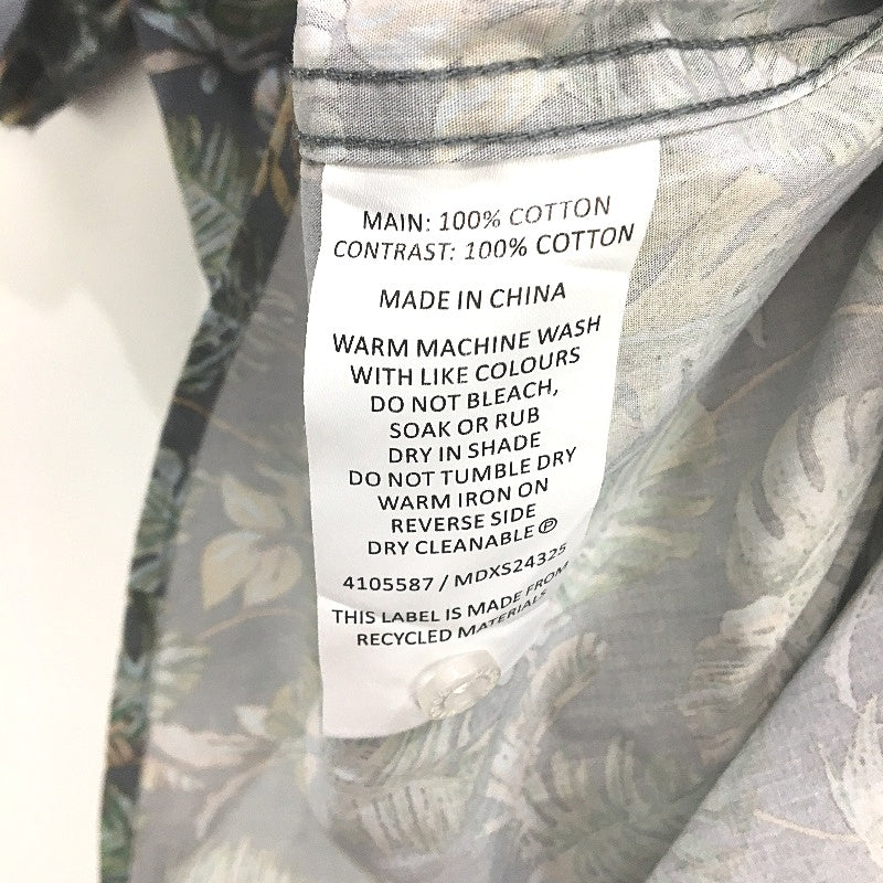 Maddox 100% Cotton Blue Palm Leaf SSleeve Casual Summer Shirt Mens Size M NEW