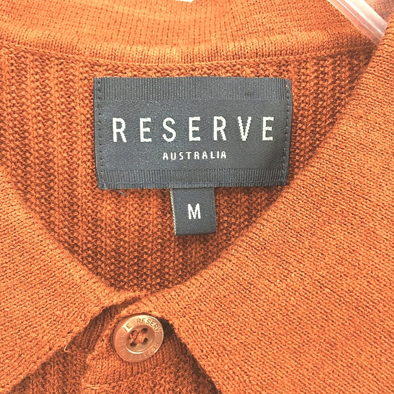 Reserve Australia Rust Brown Knit Short Sleeve Polo Style Top Mens Size M NEW