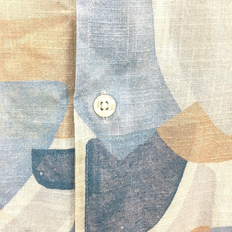 Reserve Australia Blue & Tan Patterned Cotton Short Sleeve Shirt Mens Size M NEW