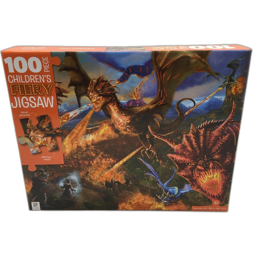 Hinkler Childrens Fiery Effect Dragon Fire 100 Piece Jigsaw Puzzle Ages 6+ NEW