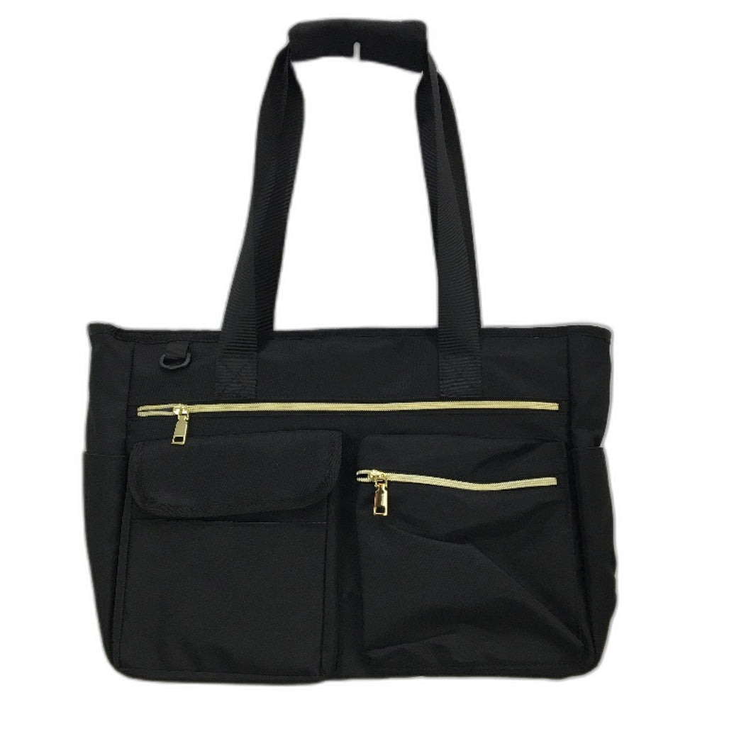 Newhey Black Soft Shell Gold Accented 15.6 Inch Laptop Bag Work Tote NEW