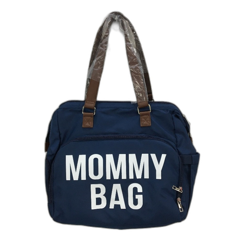 Ssumght 3 Piece Navy Blue Mommy Printed Diaper Bag & Accessory Purses NEW