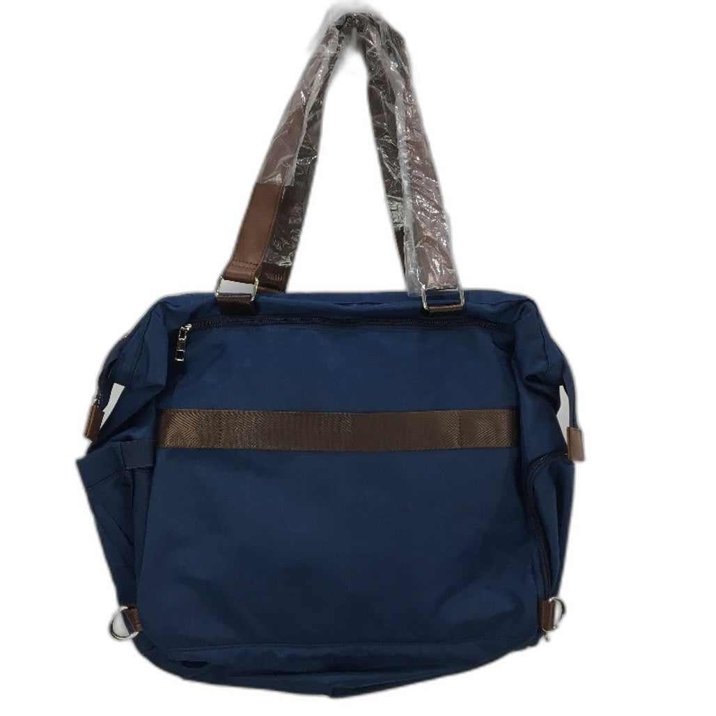 Ssumght 3 Piece Navy Blue Mommy Printed Diaper Bag & Accessory Purses NEW