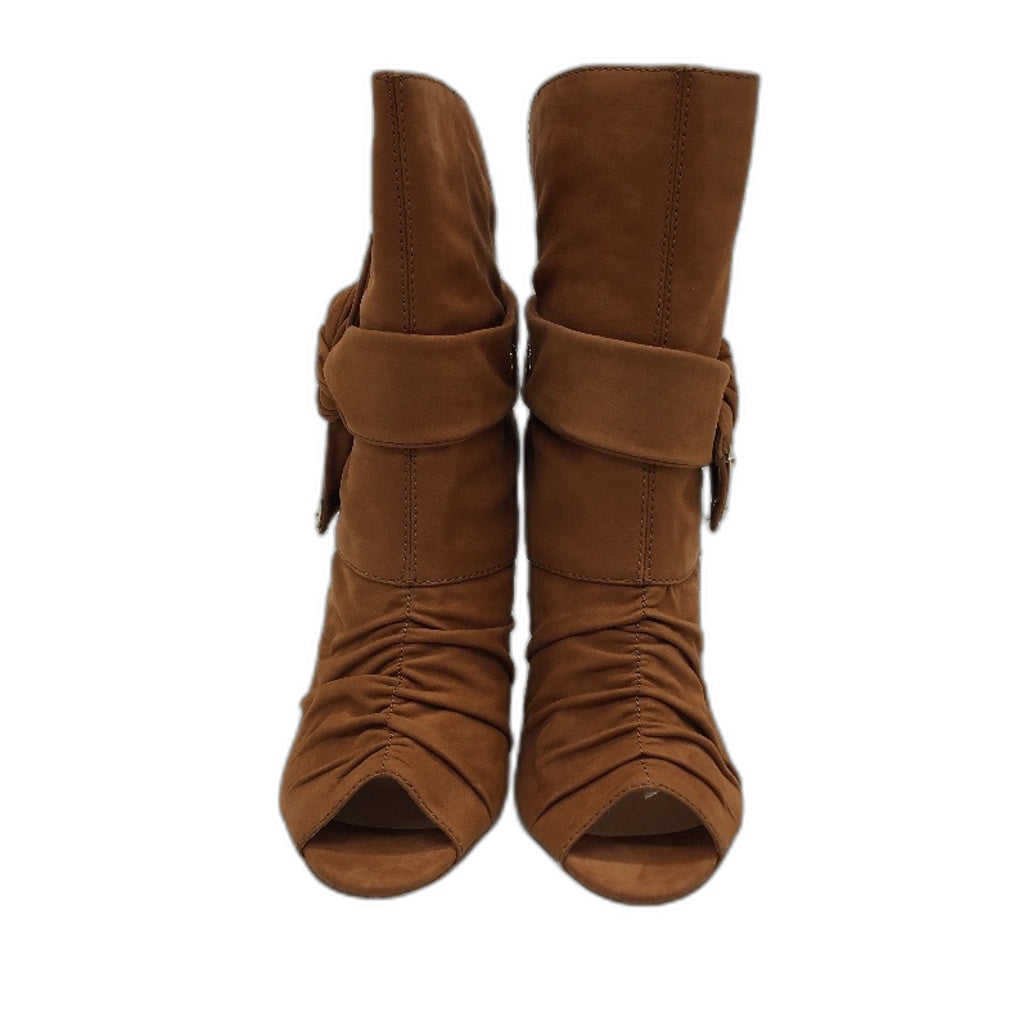 Belanci Madame Chantelle Italian Tan Suede Leather Boots Ladies Size EU 38 NEW