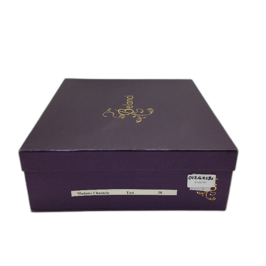 Belanci Madame Chantelle Italian Tan Suede Leather Boots Ladies Size EU 38 NEW