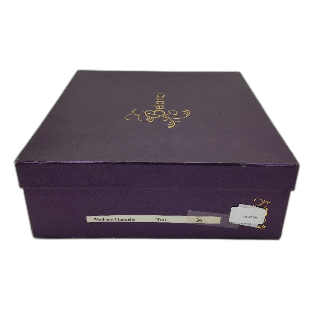 Belanci Madame Chantelle Italian Tan Suede Leather Boots Ladies Size EU 36 NEW