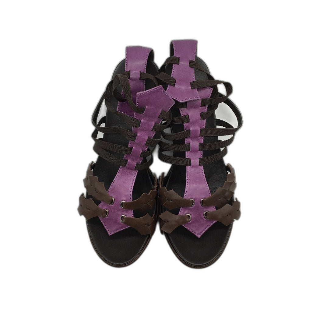 Audley Faded Peonia Vietri Spanish Made Leather Wedge Shoes Size EU 37 NEW