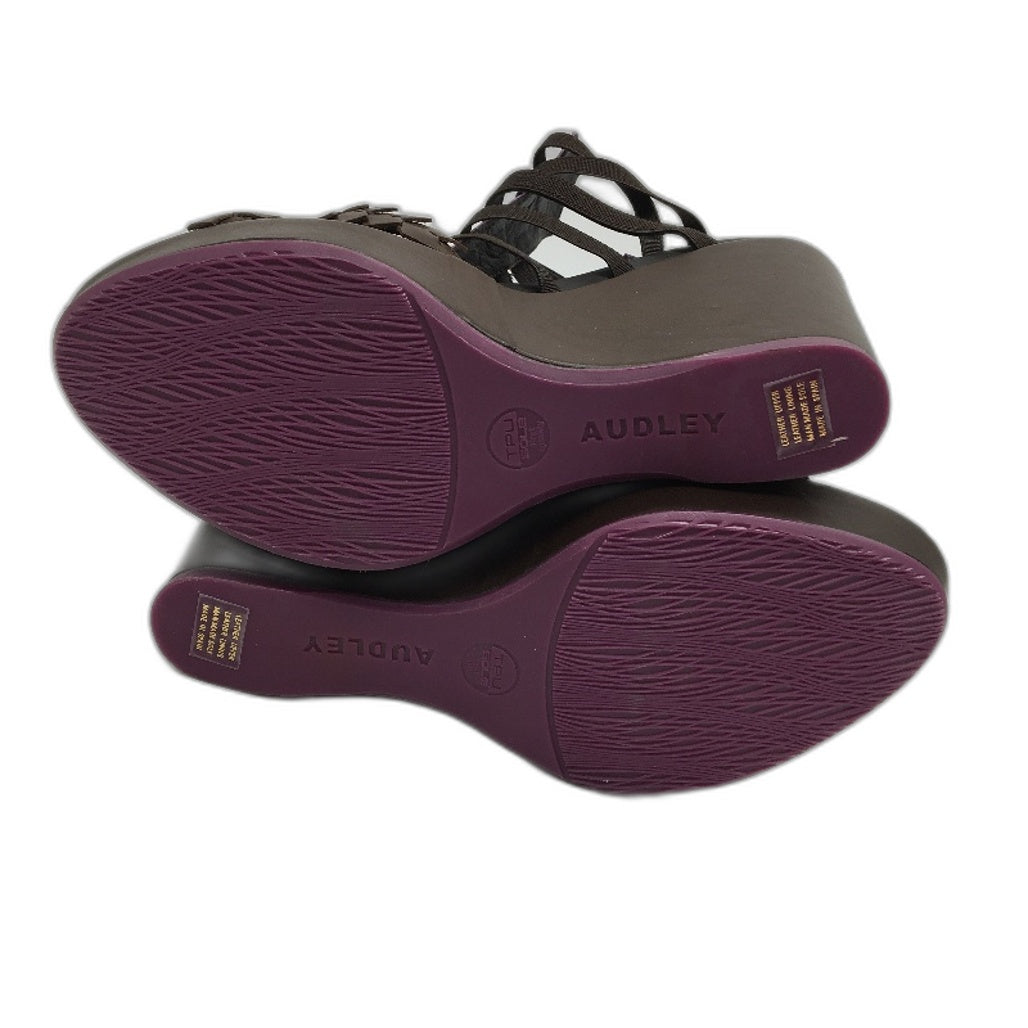 Audley Faded Peonia Vietri Spanish Made Leather Wedge Shoes Size EU 38 NEW