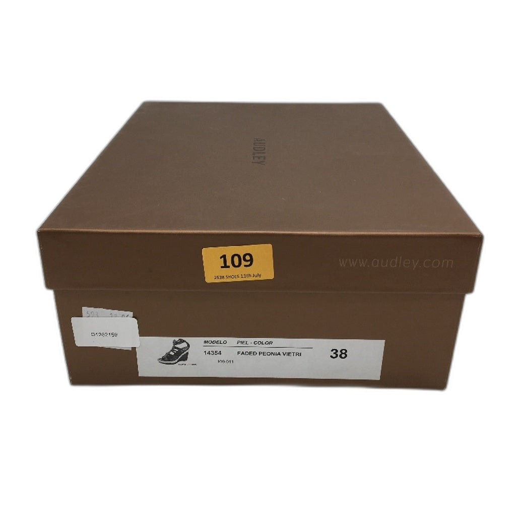 Audley Faded Peonia Vietri Spanish Made Leather Wedge Shoes Size EU 38 NEW