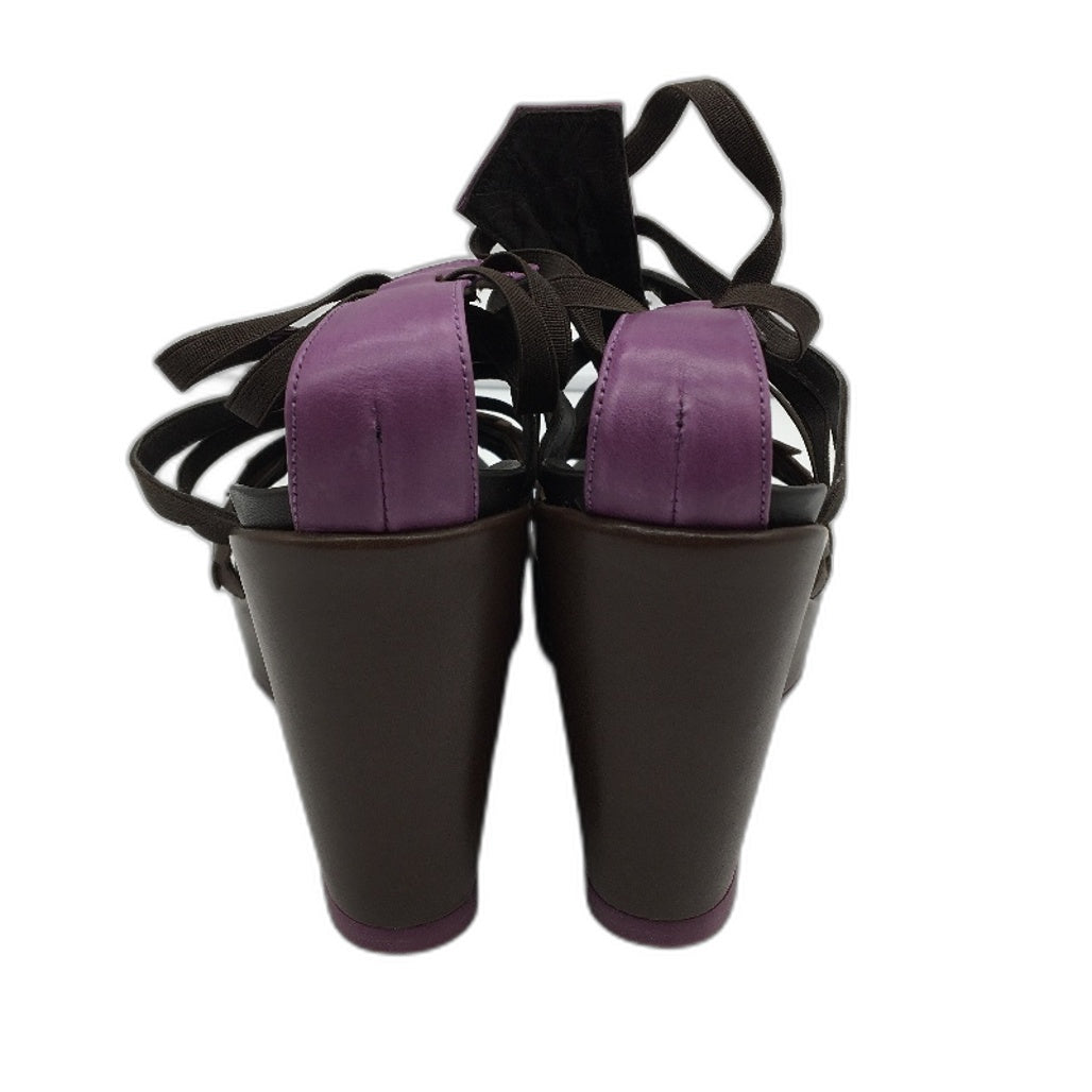 Audley Faded Peonia Vietri Spanish Made Leather Wedge Shoes Size EU 39 NEW