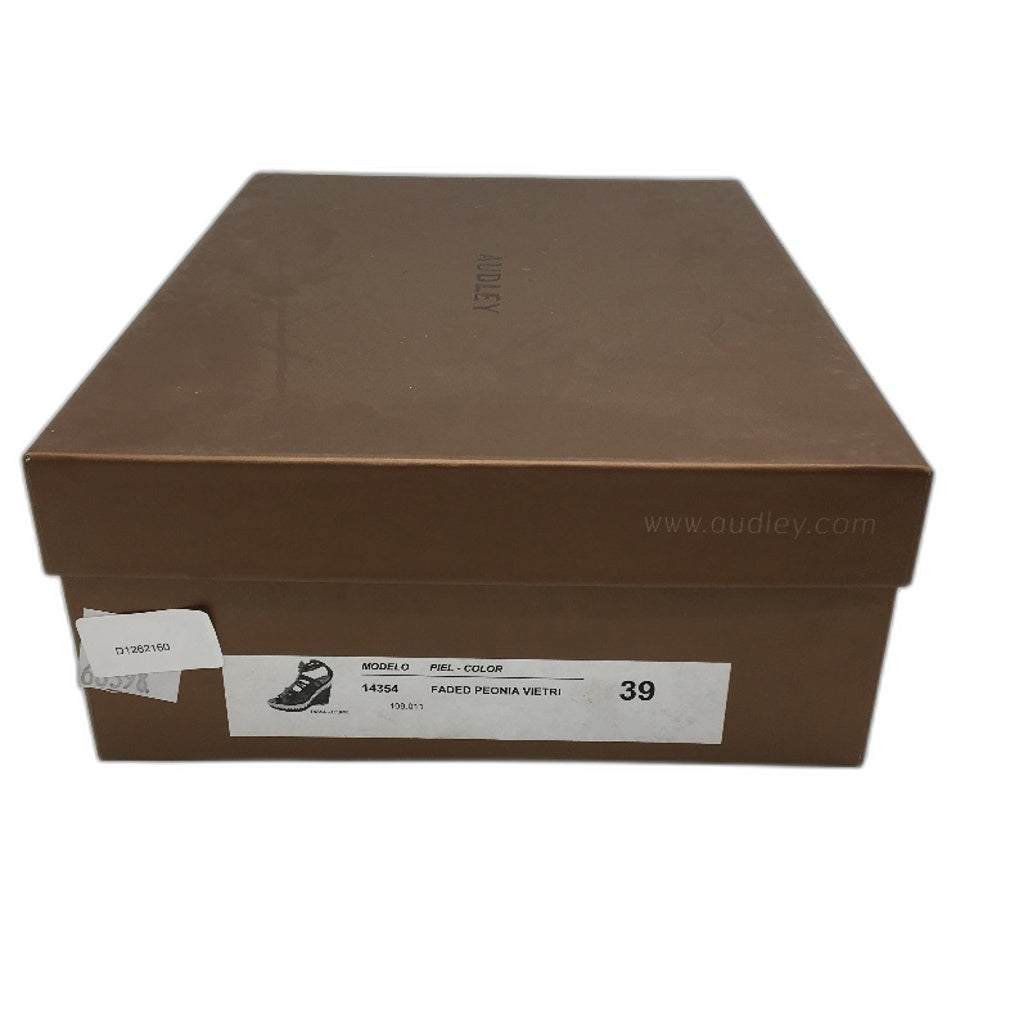 Audley Faded Peonia Vietri Spanish Made Leather Wedge Shoes Size EU 39 NEW