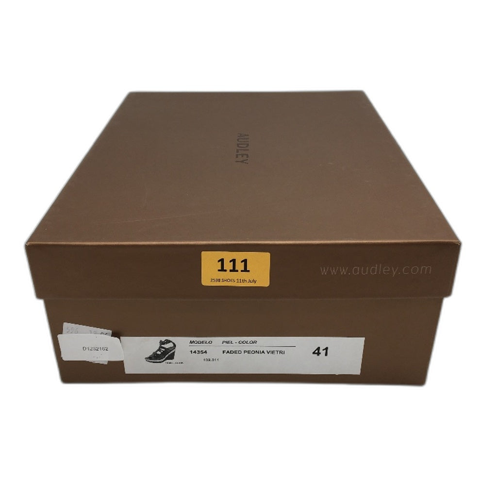 Audley Faded Peonia Vietri Spanish Made Leather Wedge Shoes Size EU 41 NEW