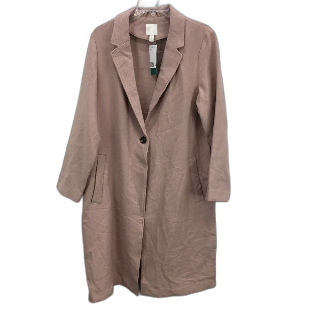 H & M Blush Pink Longline Recycled Polyester Lightweight Coat Ladies Size M NEW