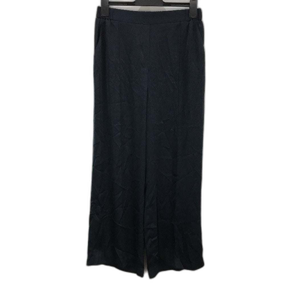 Basque Navy Satin Feel Elastic Waste Casual Wide Leg Pants Ladies Size 10 NEW