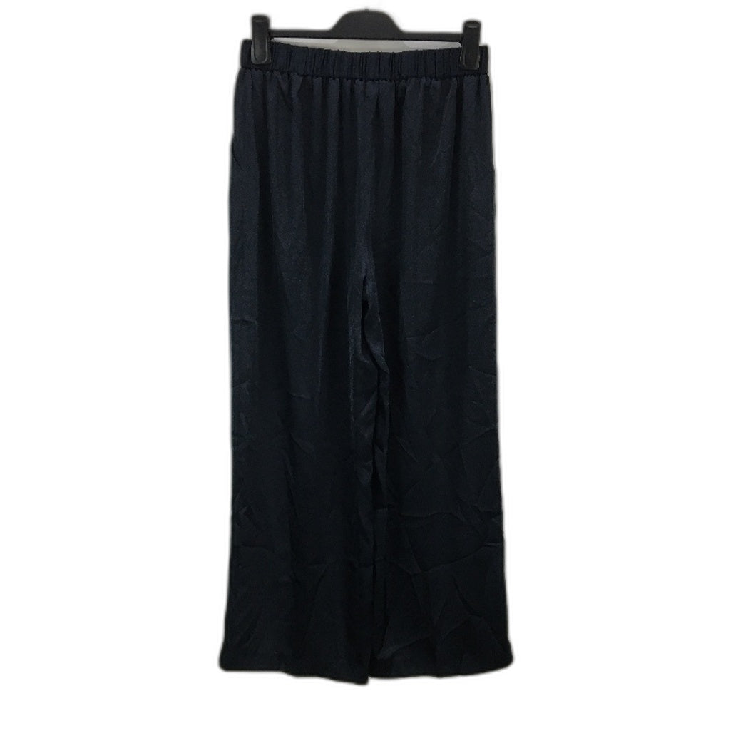 Basque Navy Satin Feel Elastic Waste Casual Wide Leg Pants Ladies Size 10 NEW