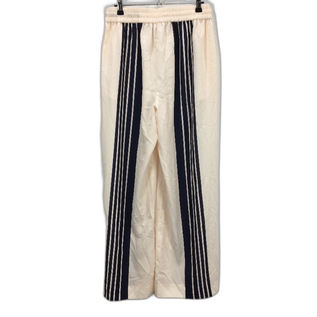 Basque Peach Black Stripe Elastic Waste Casual Wide Leg Pants Ladies Size 10 NEW