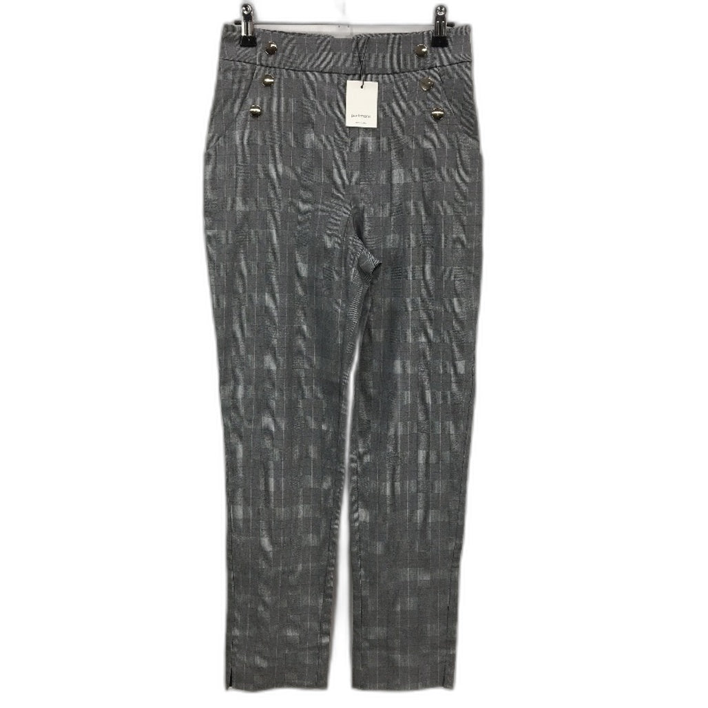 Portmans Black Pink Check Side Zip Casual Slim Fit Pants Ladies Size 8 NEW