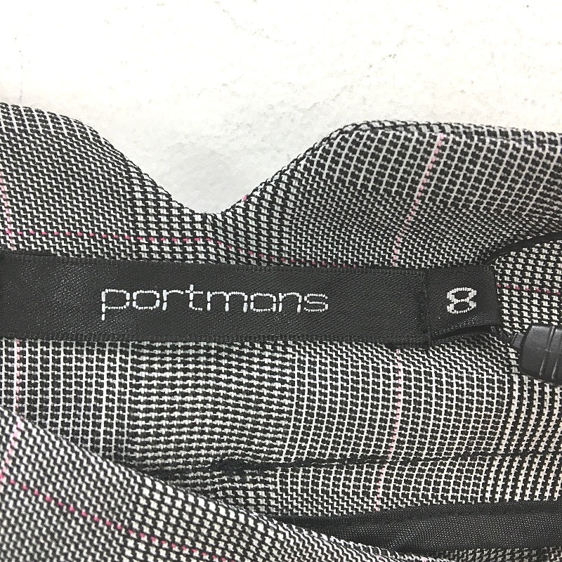 Portmans Black Pink Check Side Zip Casual Slim Fit Pants Ladies Size 8 NEW