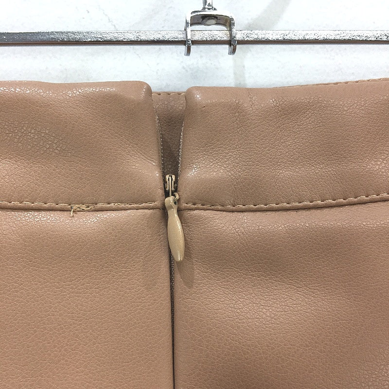 Tokito Camel Tan Faux Leather Asymetric Split Lined Skirt Ladies Size 10 NEW