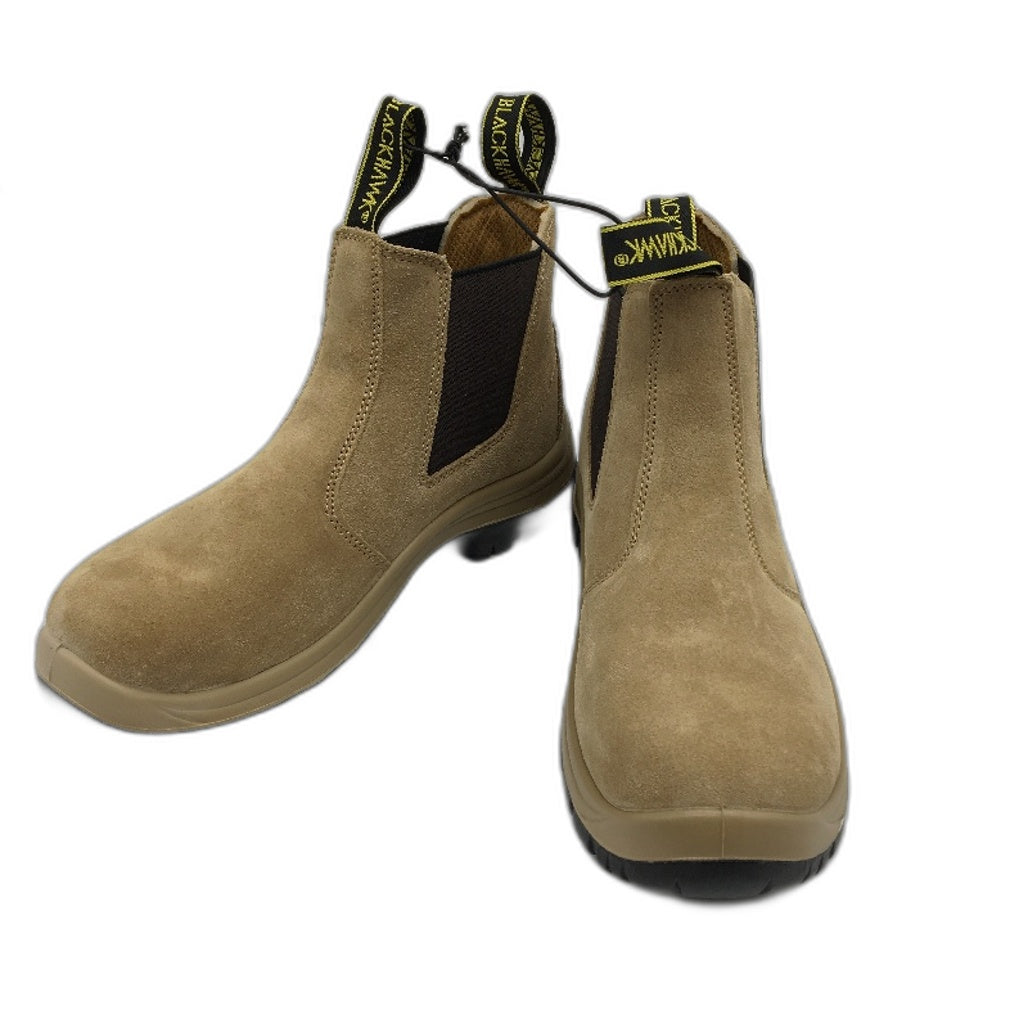 Blackhawk Pull Up Steel Toe Cap Safety Boots Suede Wheat Mens Size 7 NEW
