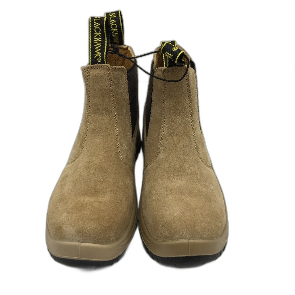 Blackhawk Pull Up Steel Toe Cap Safety Boots Suede Wheat Mens Size 7 NEW