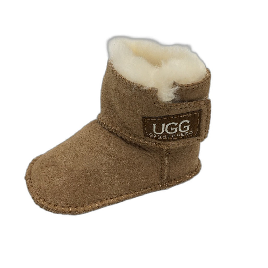 UGG Oz Shepherd Baby Toddler Chesnut Sheepskin Booties Size S NEW