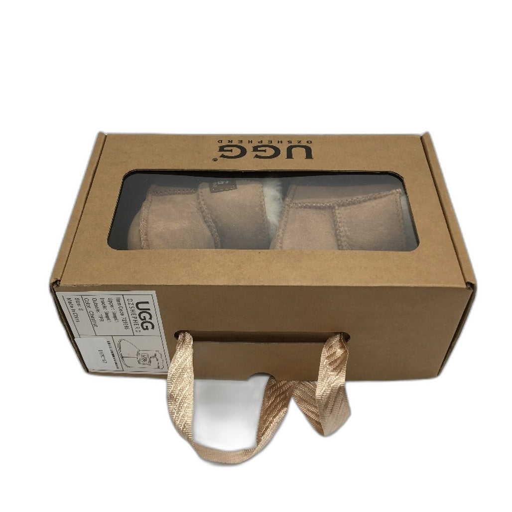 UGG Oz Shepherd Baby Toddler Chesnut Sheepskin Booties Size S NEW