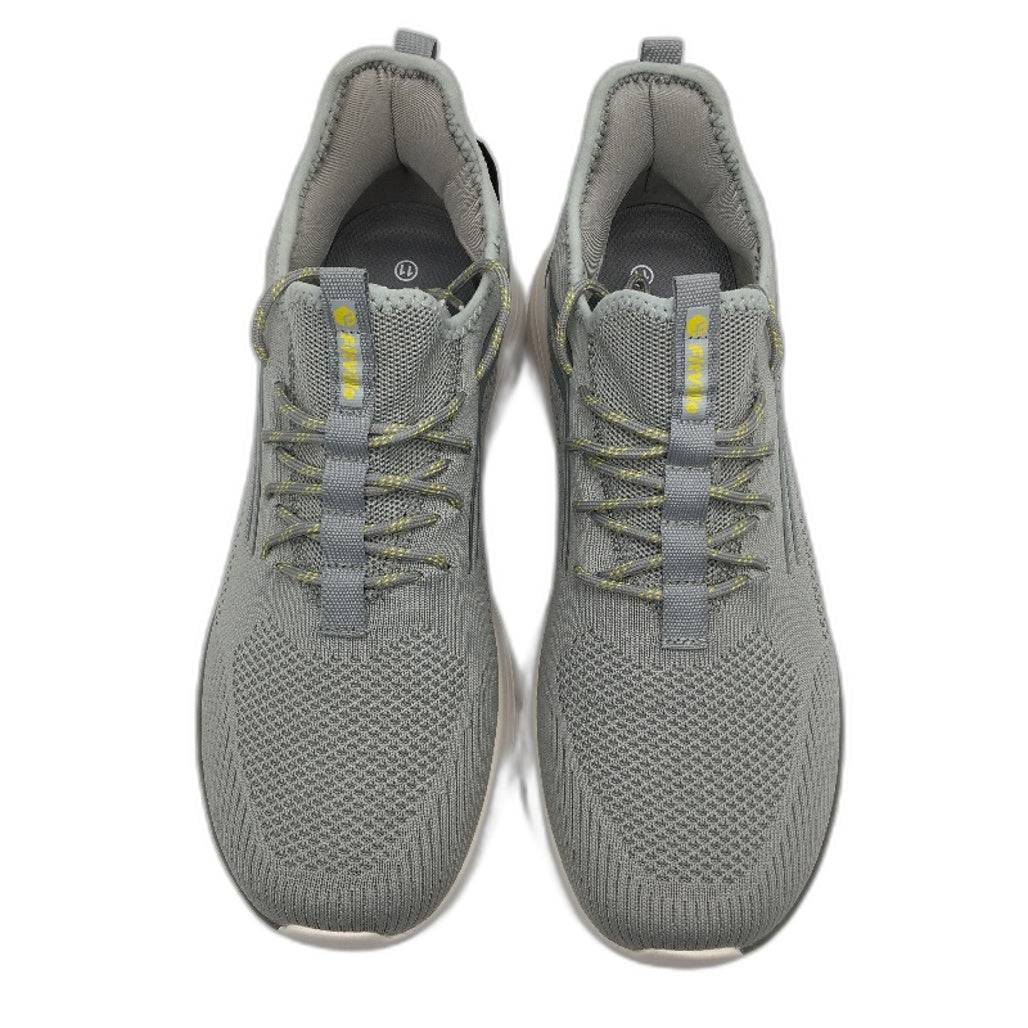 Fitville Grey Extra Wide Fit Trainers Slip On Laced Sneakers Mens Size US 11 NEW