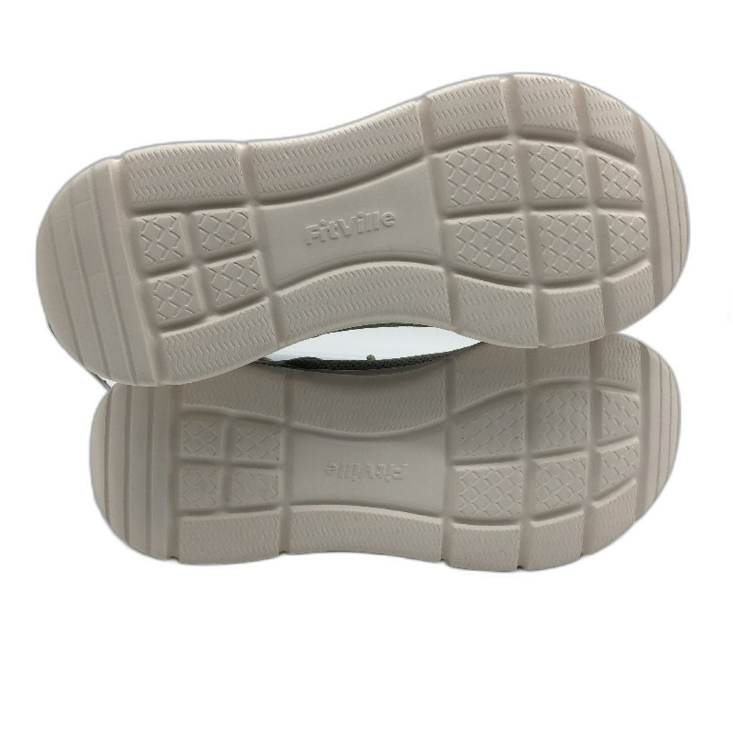 Fitville Grey Extra Wide Fit Trainers Slip On Laced Sneakers Mens Size US 11 NEW