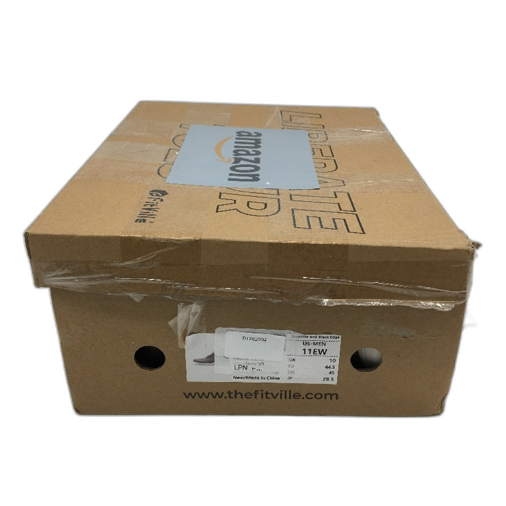 Fitville Grey Extra Wide Fit Trainers Slip On Laced Sneakers Mens Size US 11 NEW