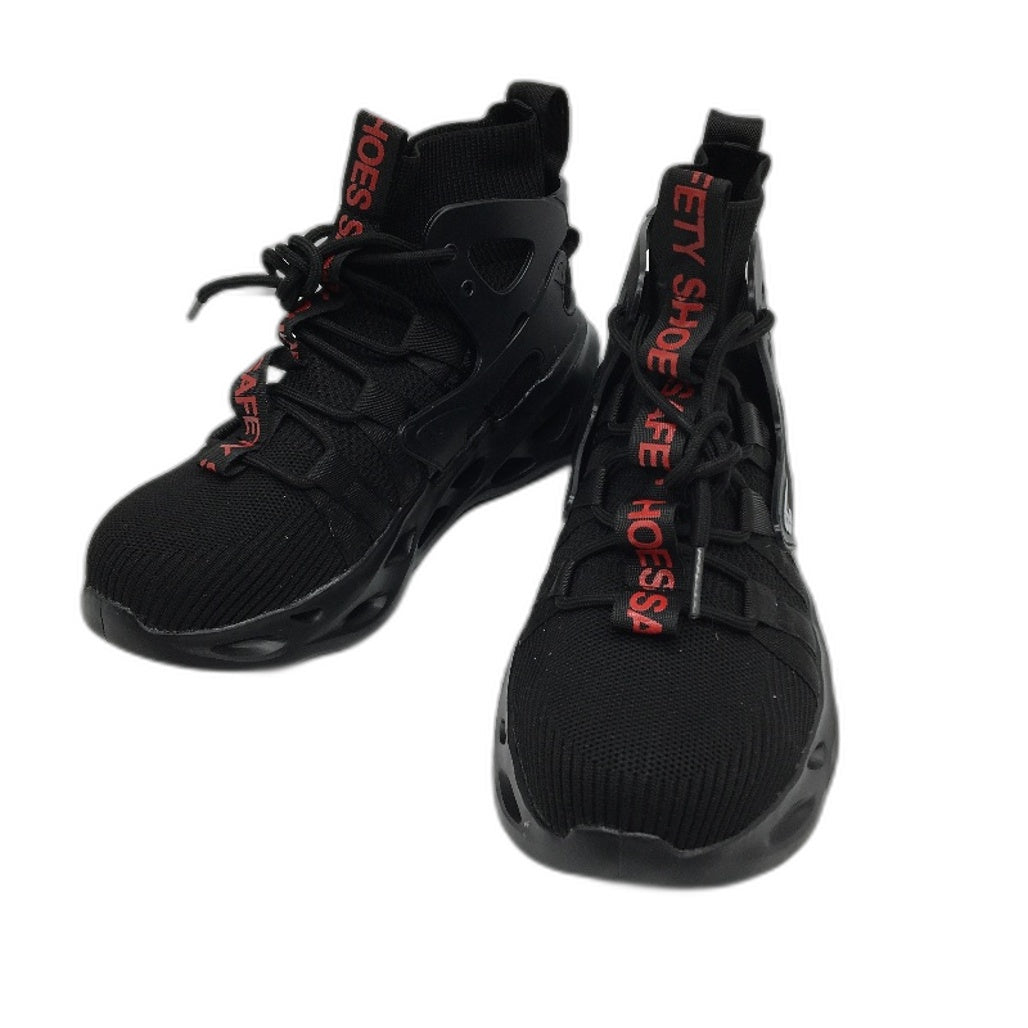 9KSAEFTYJB Safety Steel Toe Black Lace Up Work Sneaker Shoes Mens EU 40 NEW