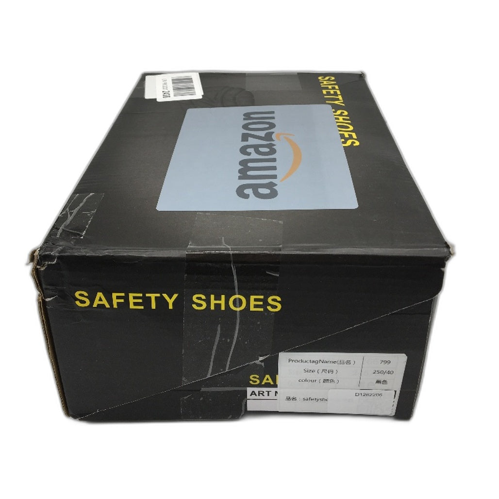 9KSAEFTYJB Safety Steel Toe Black Lace Up Work Sneaker Shoes Mens EU 40 NEW