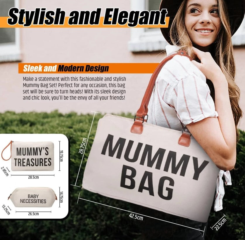 Mummy Treasures Diaper Bag Set Pink 5 Pce Inc Mat, Purse & Pacifier Pouch NEW