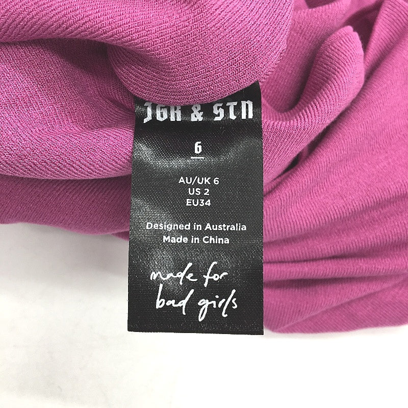 Jagger&Stone Charlotte Cut Out Purple Contrast Midi Dress Ladies Size AUS 6 NEW