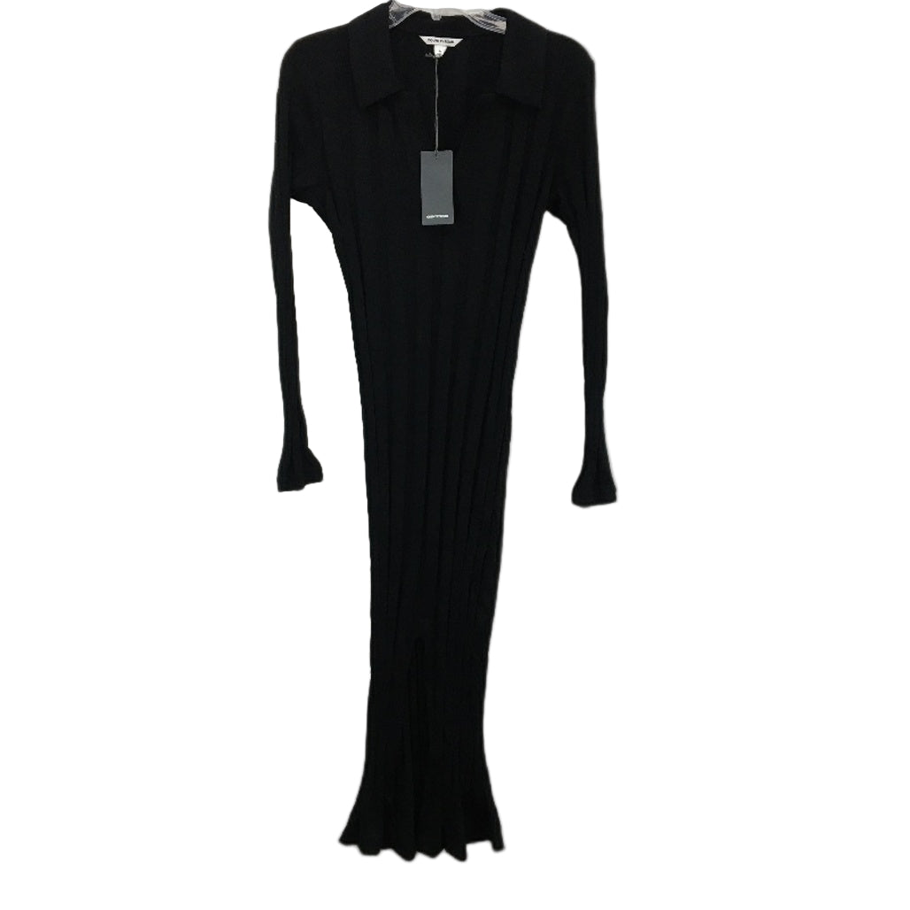 Country Road Collared Rib Slim Fit Black Midi Dress Ladies Size Medium NEW